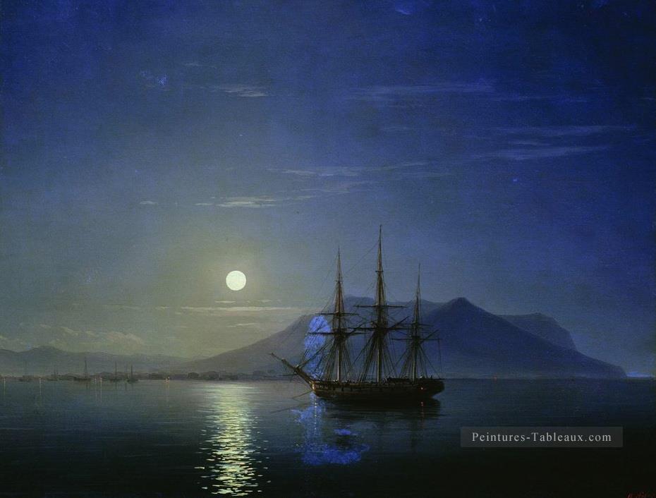 voile au large de la côte de la Crimée dans la nuit de pleine lune Ivan Aivazovsky Peintures à l'huile